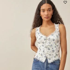 Reformation Brenda Linen Top